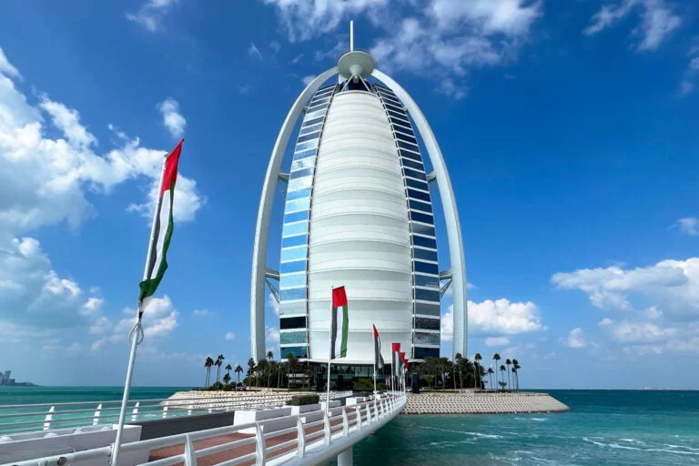 Het luxe Burj Al Arab hotel in Dubai