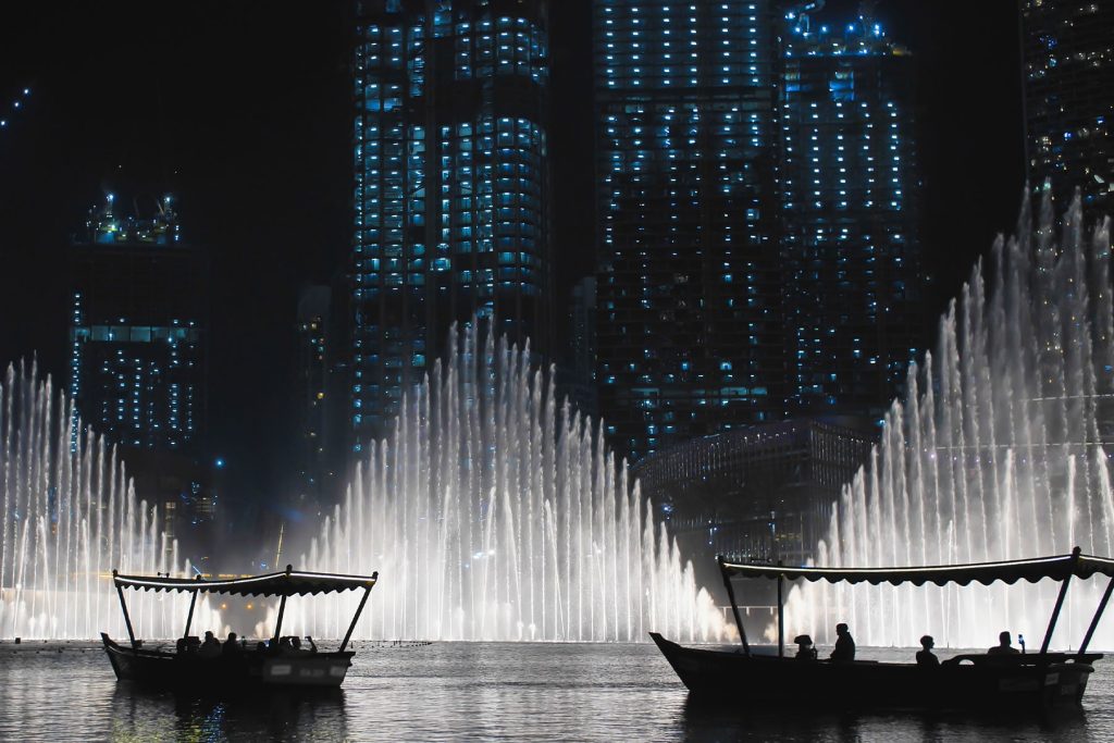 Dubai Fountain lake ride in Downtown Dubai