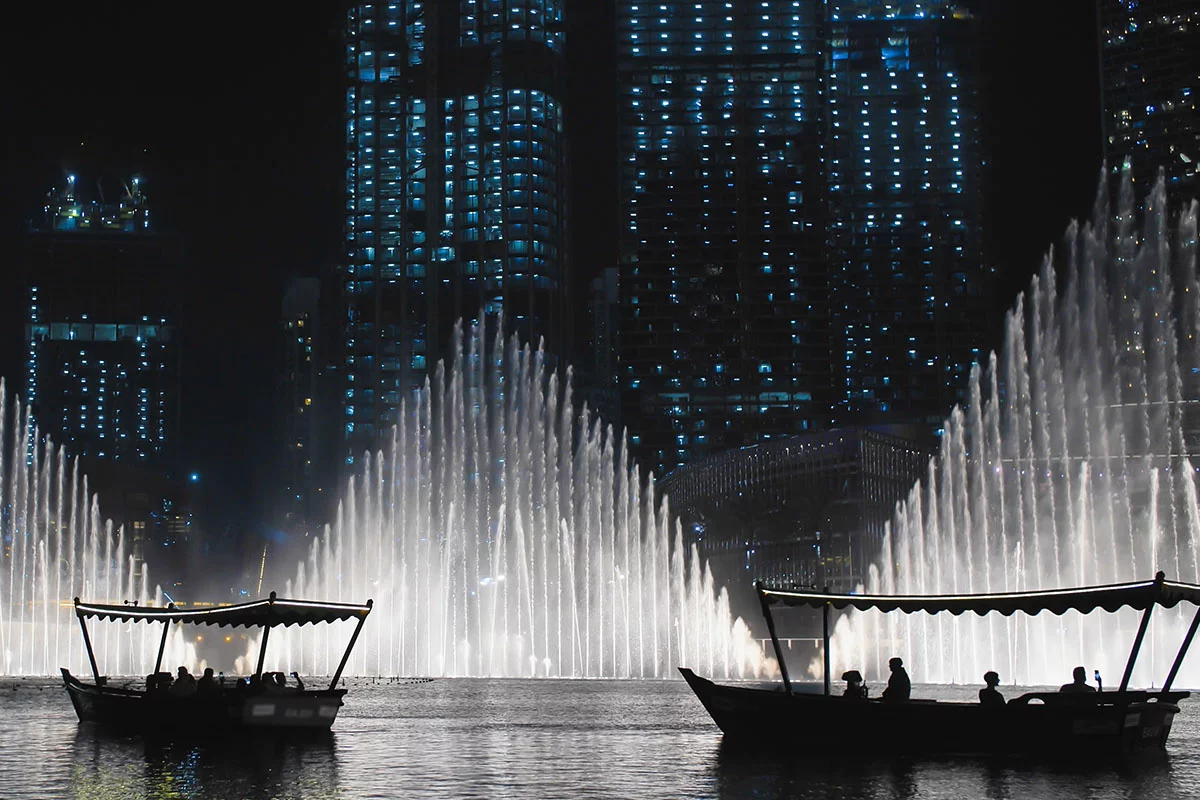 De Dubai Fountain in Dubai