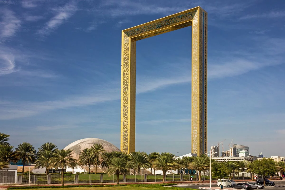 De Dubai Frame bezoeken in Dubai