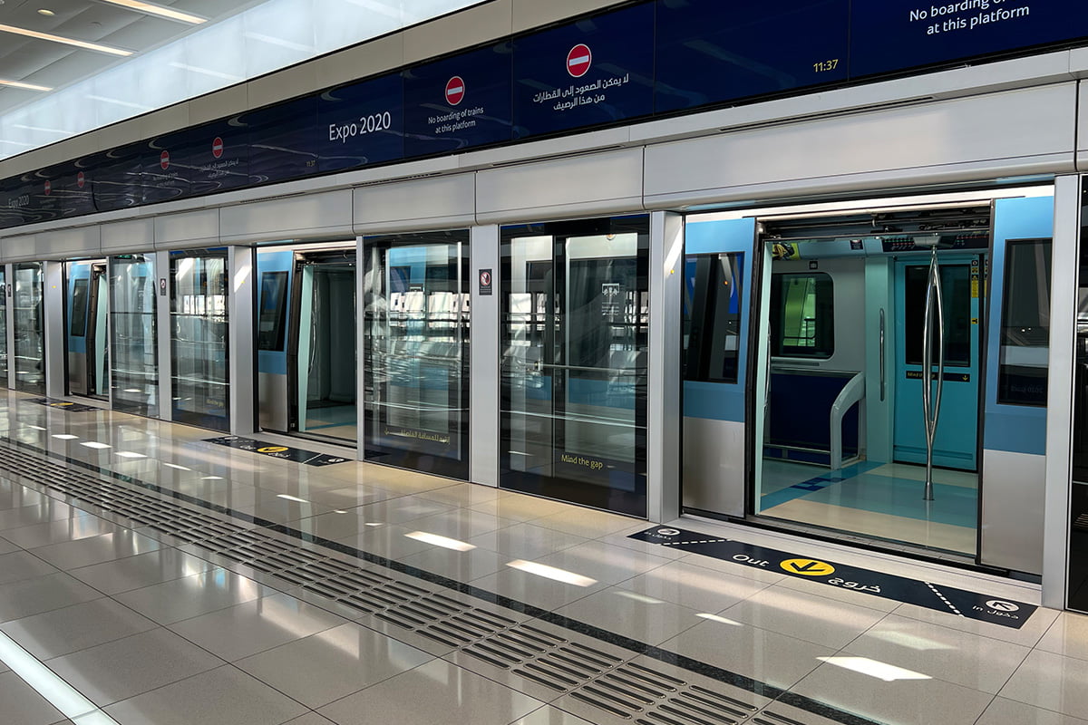 De metro in Dubai