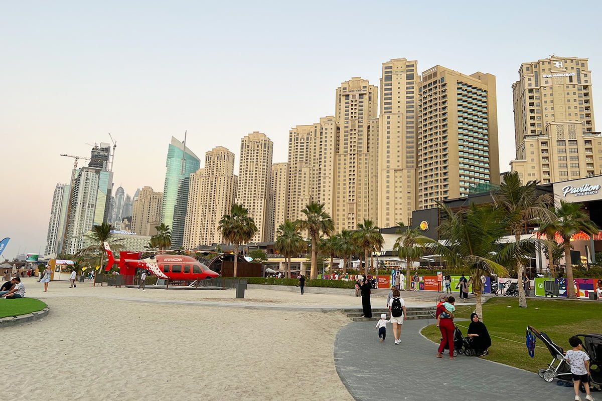 Het JBR Beach strand in Dubai