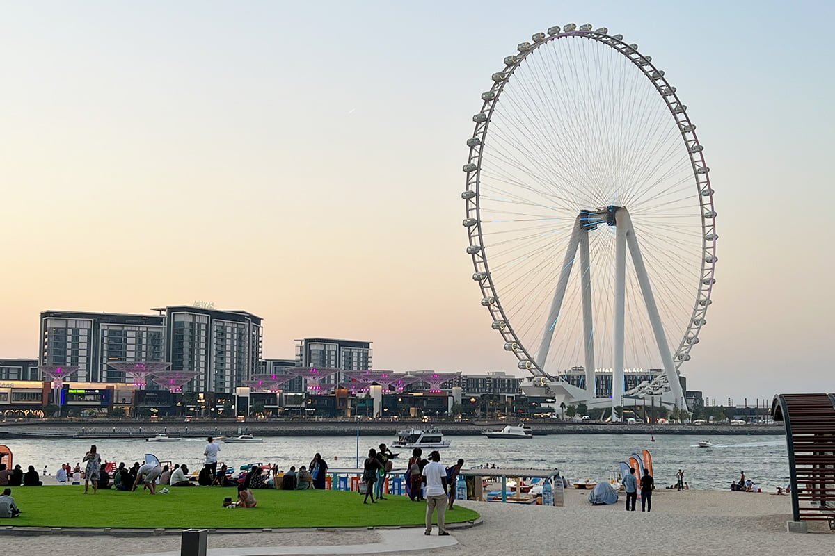 Het JBR Beach strand in Dubai