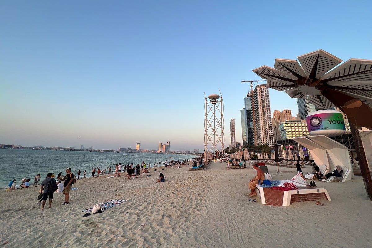 Het JBR Beach strand in Dubai