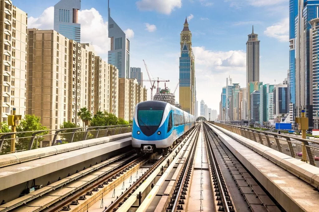 De metro in Dubai