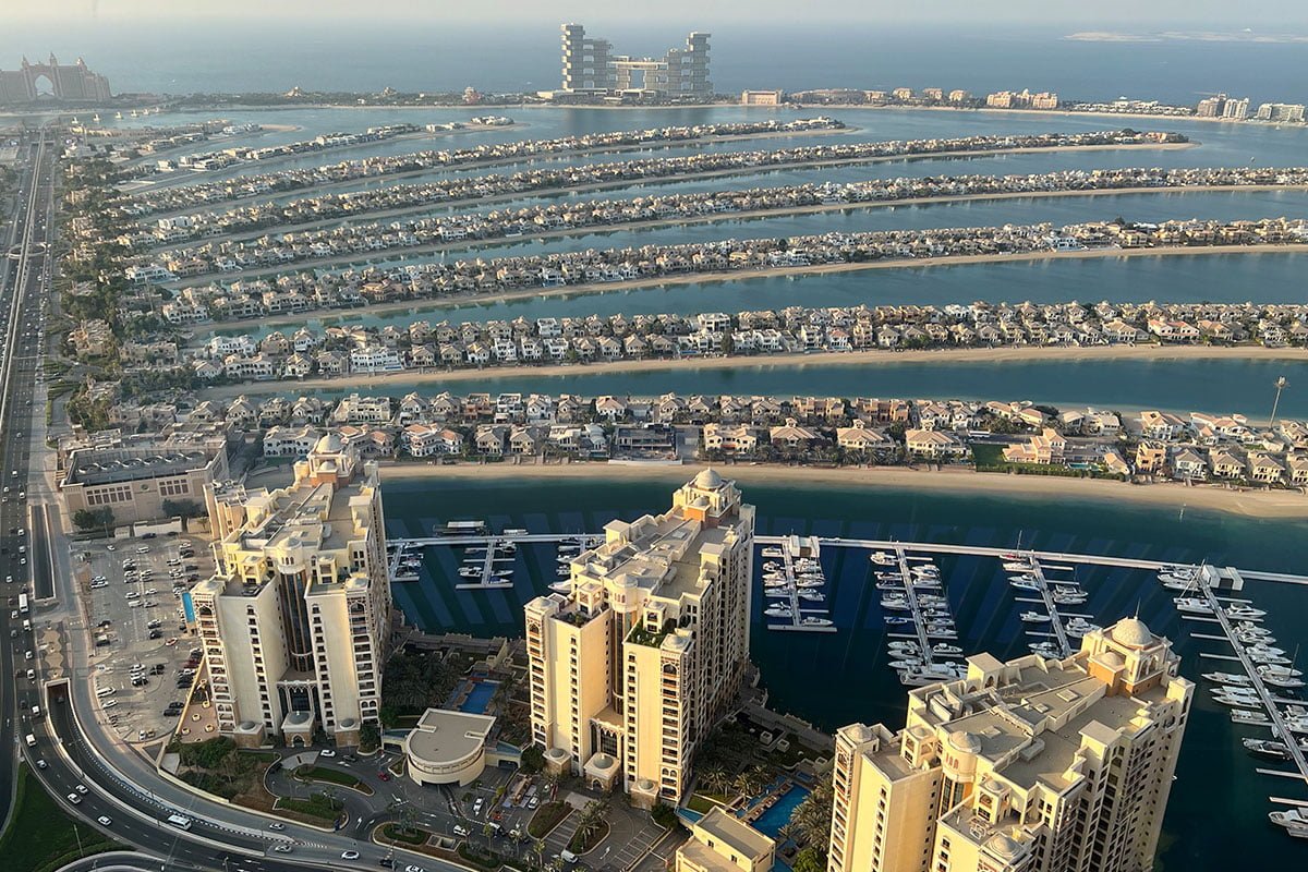 Het Palm Jumeirah eiland in Dubai