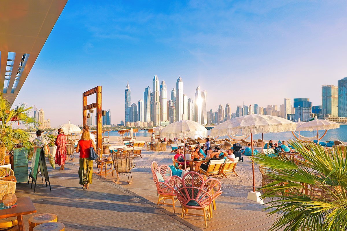Palm West Beach in Dubai op het Palm Jumeirah
