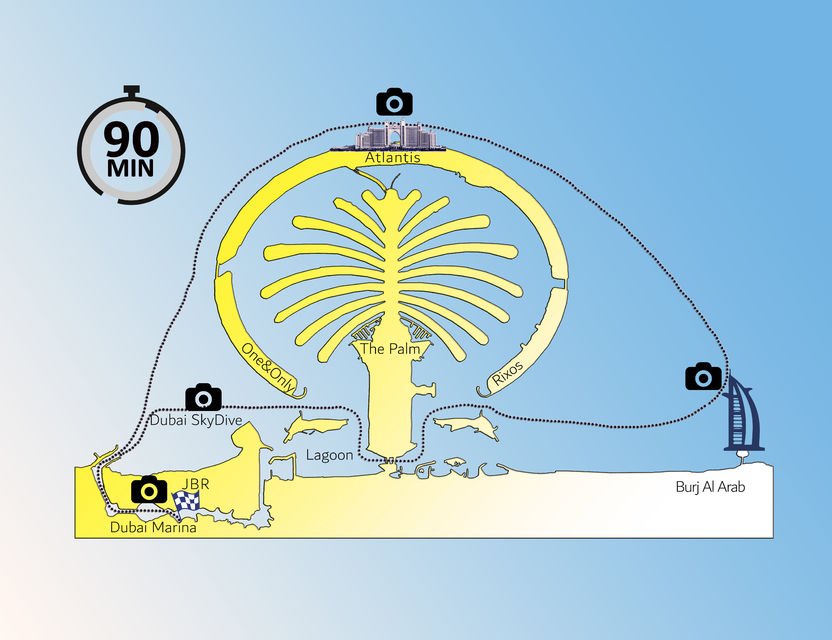 Route van de privé boottocht in Dubai